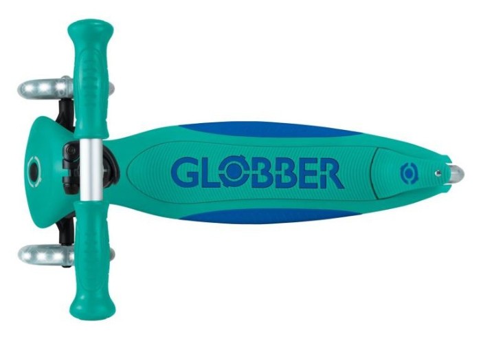 Самокат GLOBBER серії ELITE LIGHTS, смарагдово-зелений, колеса з підсвіткою, 50кг, 3+, укр, укр