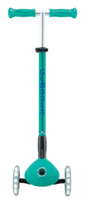 Самокат GLOBBER серии ELITE LIGHTS, изумрудно-зеленый, колеса с подсветкой, 50кг, 3+