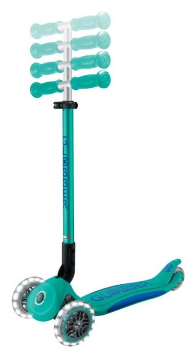 Самокат GLOBBER серии ELITE LIGHTS, изумрудно-зеленый, колеса с подсветкой, 50кг, 3+