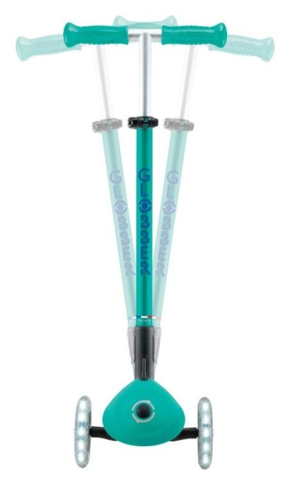 Самокат GLOBBER серии ELITE LIGHTS, изумрудно-зеленый, колеса с подсветкой, 50кг, 3+