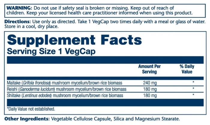 Mushroom Immune Complex 600mg - 100 vcaps
