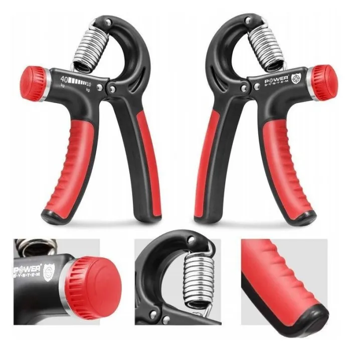 Эспандер кистевой Power System PS-4021 с регулируемой нагрузкой 10-40 кг.  Power Hand Grip Black