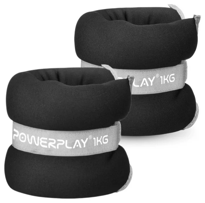 Манжети для ніг та рук PowerPlay PP-4349 Ankle/Wrist Weights (2шт.*1 kg) (пара) Чорні