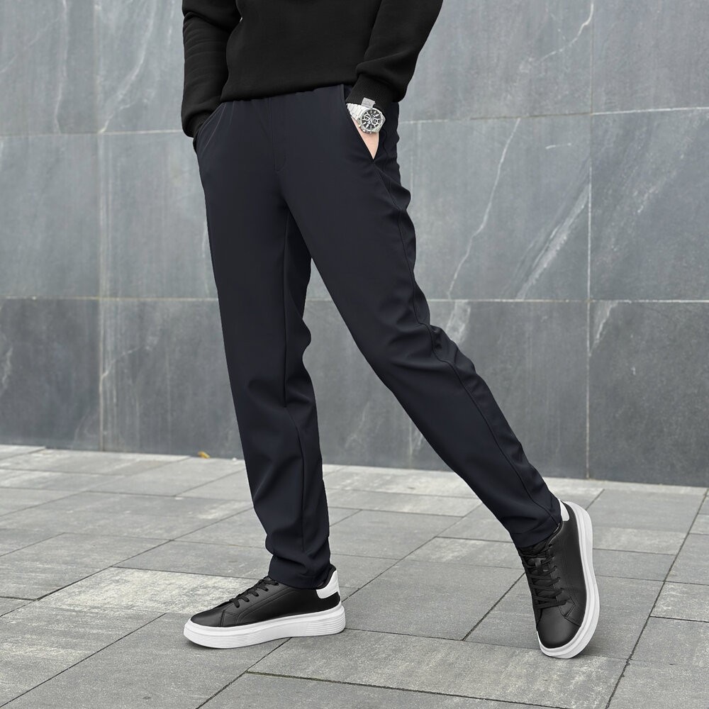 Брюки из софтшела для мужчин весенние осенние темно-синие Pobedov Point