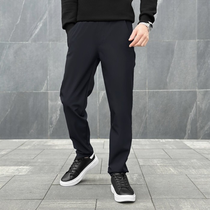 Штани із софтшелу для чоловіків весняні осінні темно-сині Pobedov Point, укр, укр