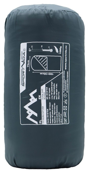 Спальний мішок (спальник) ковдра SportVida SV-CC0063 +2 ...+21°C R Navy Green/Red