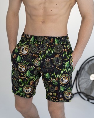 Пляжні шорти чоловічі чорні Pobedov Vocation Kripta