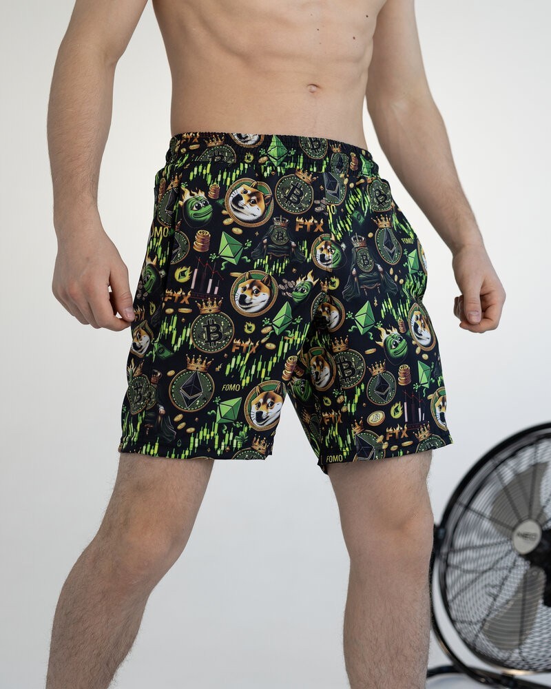 Пляжні шорти чоловічі чорні Pobedov Vocation Kripta