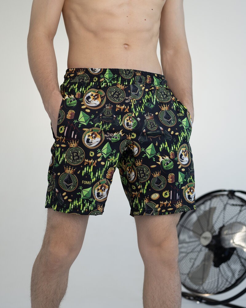 Пляжні шорти чоловічі чорні Pobedov Vocation Kripta