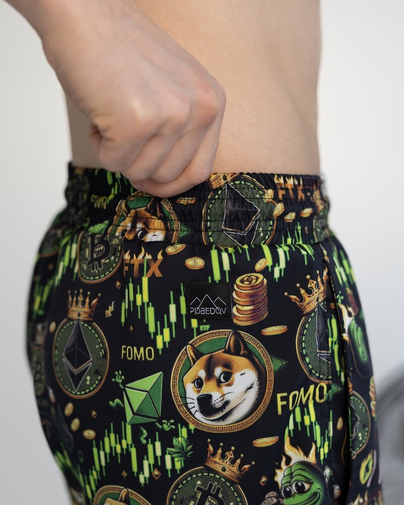 Пляжні шорти чоловічі чорні Pobedov Vocation Kripta