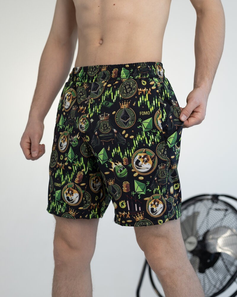 Пляжні шорти чоловічі чорні Pobedov Vocation Kripta