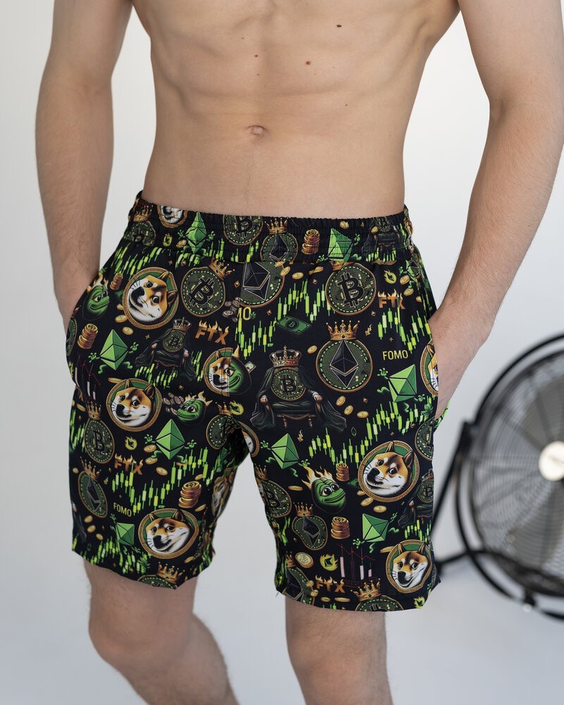 Пляжні шорти чоловічі чорні Pobedov Vocation Kripta