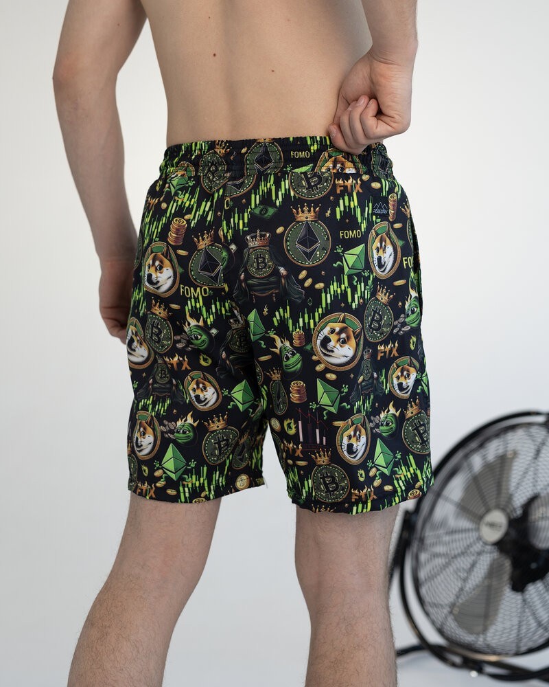 Пляжні шорти чоловічі чорні Pobedov Vocation Kripta