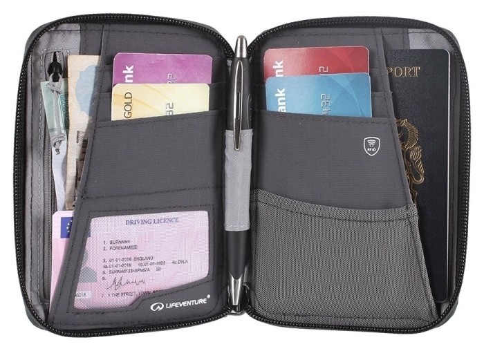 Кошелек Lifeventure Recycled RFID Mini Travel Wallet grey