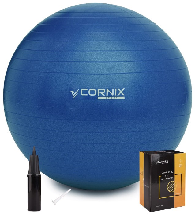 М'яч для фітнесу (фітбол) Cornix 85 см Anti-Burst XR-0249 Blue