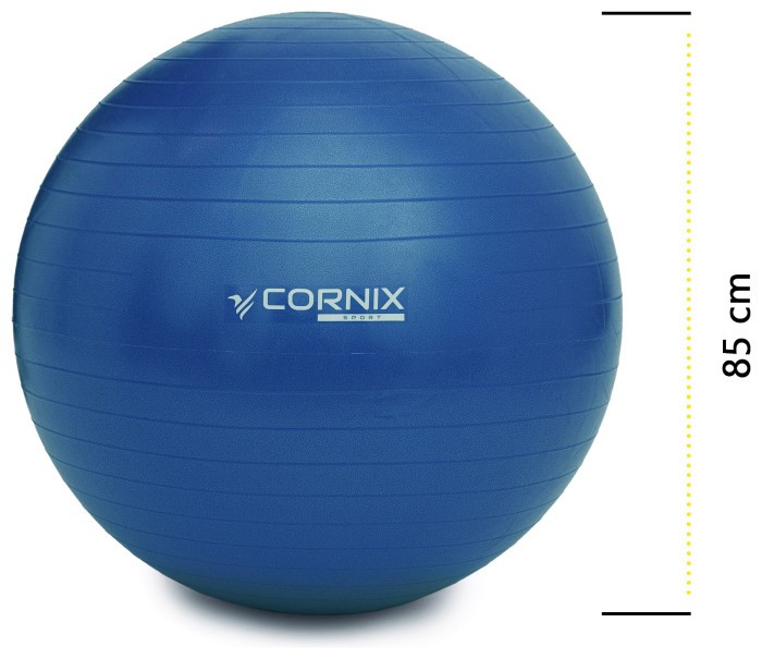 М'яч для фітнесу (фітбол) Cornix 85 см Anti-Burst XR-0249 Blue