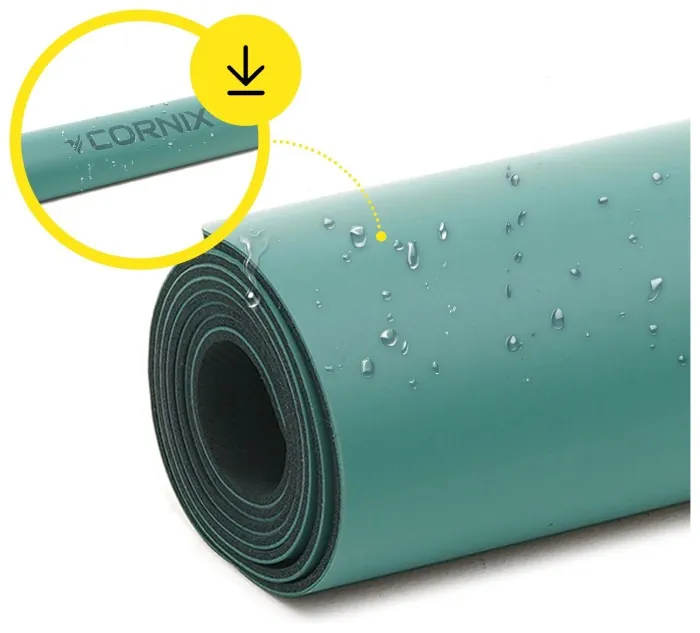 Коврики спортивные Cornix PU 183 x 68 x 0.4 см для йоги и фитнеса XR-0318 Turquoise