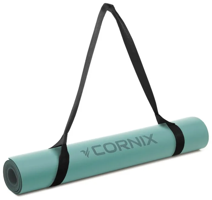 Коврики спортивные Cornix PU 183 x 68 x 0.4 см для йоги и фитнеса XR-0318 Turquoise