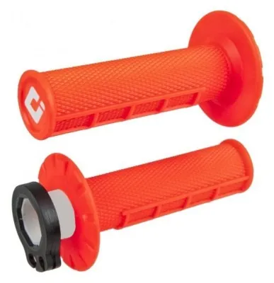 Мото грипсы ODI HALF-WAFFLE MX V2 Lock-On Flo-Orange