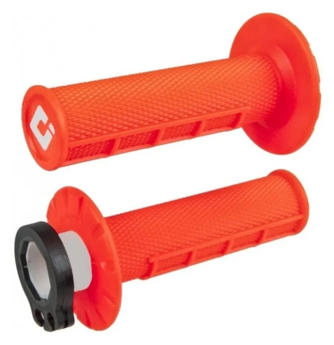 Мото грипсы ODI HALF-WAFFLE MX V2 Lock-On Flo-Orange