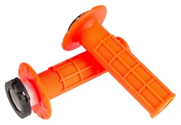 Мото грипсы ODI HALF-WAFFLE MX V2 Lock-On Flo-Orange