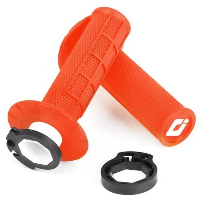 Мото грипсы ODI HALF-WAFFLE MX V2 Lock-On Flo-Orange