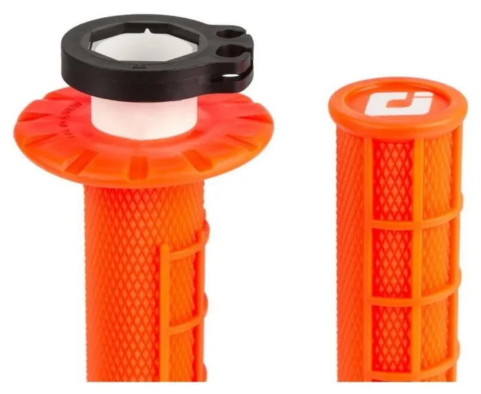 Мото грипсы ODI HALF-WAFFLE MX V2 Lock-On Flo-Orange
