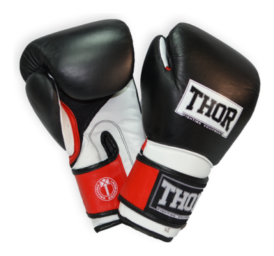 Рукавички боксерські THOR PRO KING 10oz / шкіра / чорно-червоно-білі