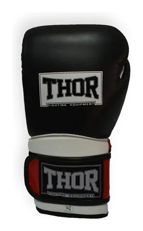 Рукавички боксерські THOR PRO KING 10oz / шкіра / чорно-червоно-білі