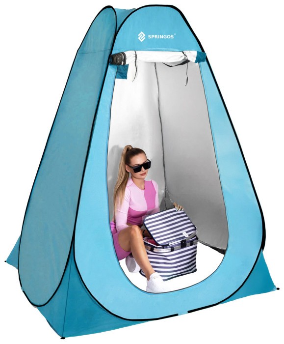 Намет туалет-душ, переодягальня Springos Pop-Up 190 x 120 x 120 см саморозкладний PT025 Sky Blue