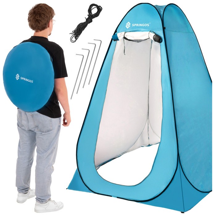 Намет туалет-душ, переодягальня Springos Pop-Up 190 x 120 x 120 см саморозкладний PT025 Sky Blue