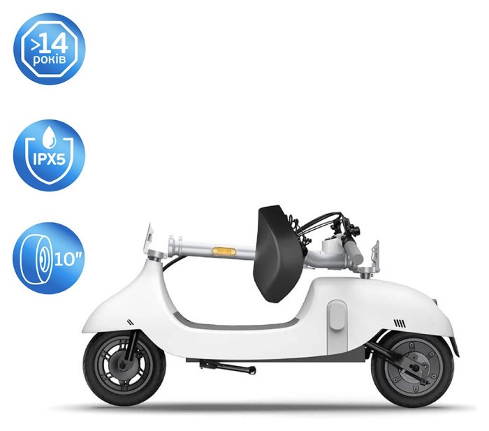 Електросамокат з сидінням OKAI Ceetle PRO EA10C White 10', 350(900)W, 25Km/h, 10.4Ah, 55Km, 20%, NFC, App.29kg