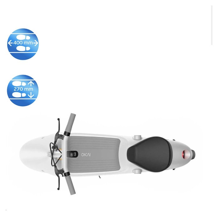 Електросамокат з сидінням OKAI Ceetle PRO EA10C White 10', 350(900)W, 25Km/h, 10.4Ah, 55Km, 20%, NFC, App.29kg