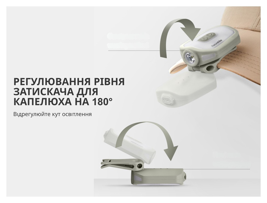 Ліхтар з кліпсою Naturehike NH21ZM013, бежевий, укр, укр