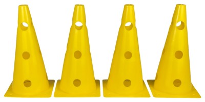 Конусы-фишки спортивные EasyFit 31 см (набор из 4 штук) желтые