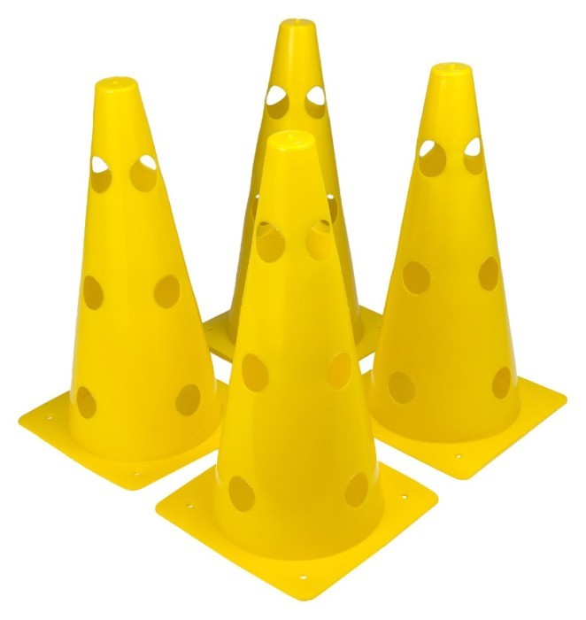 Конусы-фишки спортивные EasyFit 31 см (набор из 4 штук) желтые