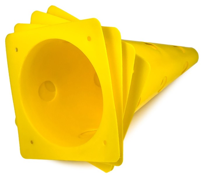 Конусы-фишки спортивные EasyFit 31 см (набор из 4 штук) желтые