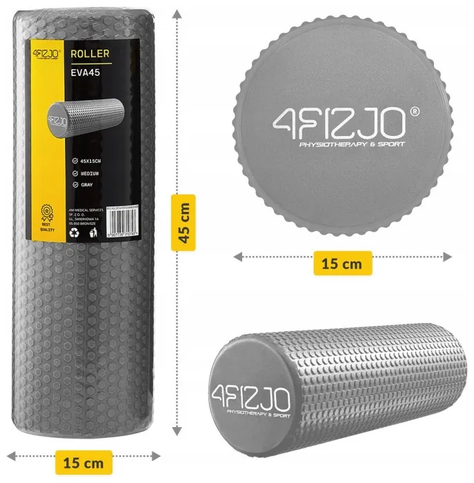 Массажный ролик 4FIZJO CARE+ EVA 45 x 15 см (валик, роллер) Grey (P-5907739314383)