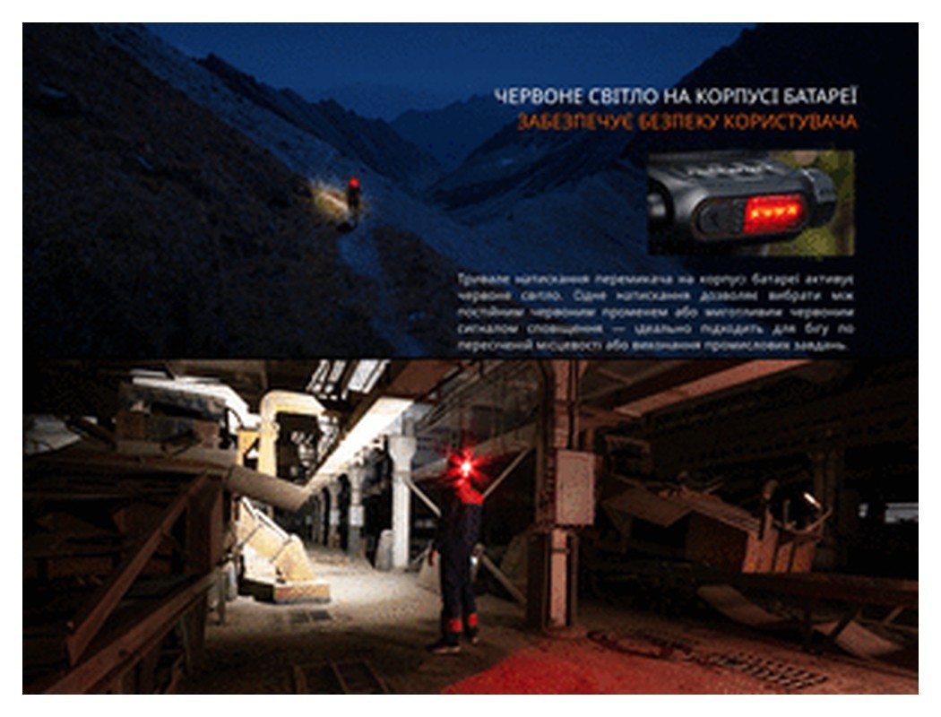 Ліхтар налобний Fenix HP12R-TRd червоний, укр, укр