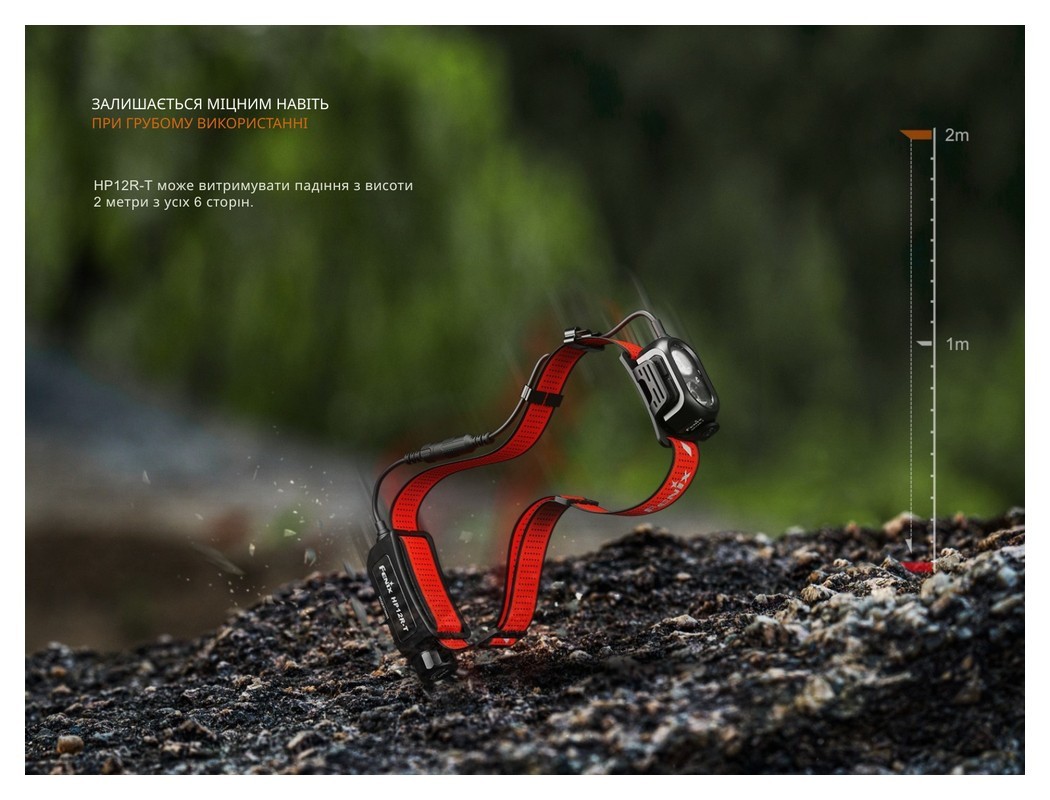 Ліхтар налобний Fenix HP12R-TRd червоний, укр, укр