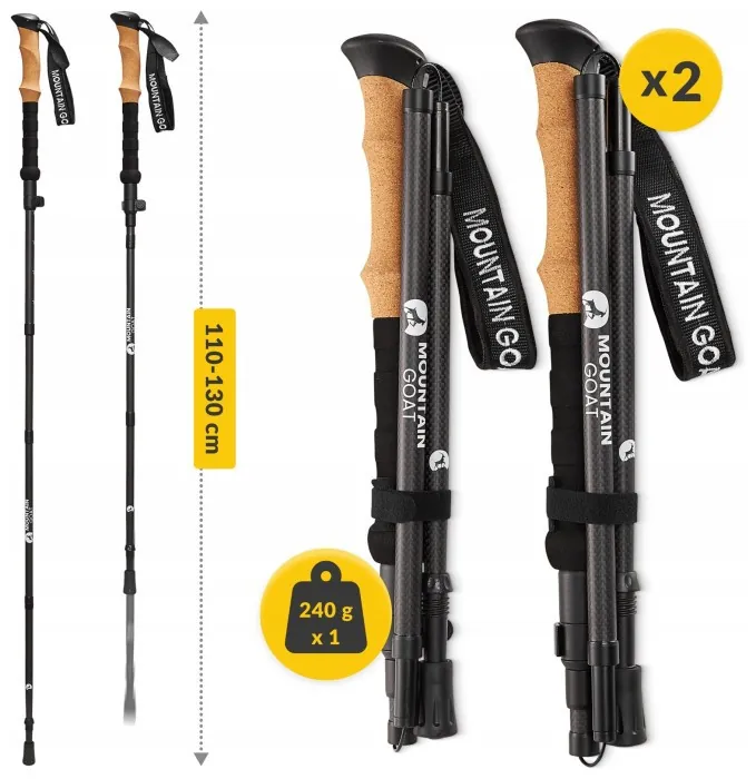 Трекинговые палки Mountain Goat Active 38-130 см Black (P-5905973404679)