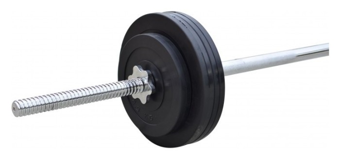 Штанга резиновая RN-Sport 52 кг с прямым грифом.