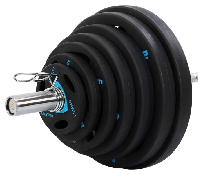 Диски (Блинчики) олимпийские резиновые LiveUp LP8020 51 мм 2,5-5-10-15-20-25 кг