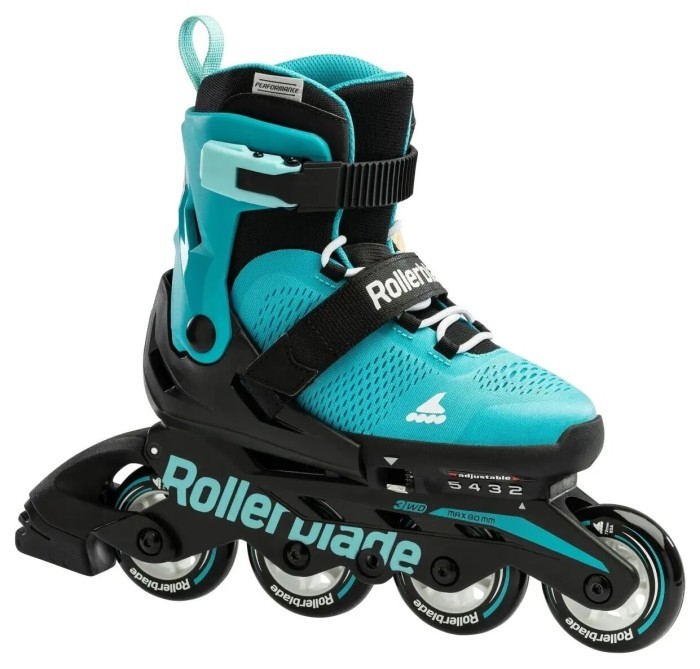 Комплект роликові ковзани Rollerblade Microblade Aqua Black + захист