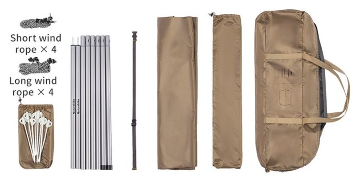 Тент універсальний Naturehike CNK2350WS015, розмір L, бежевий, укр, укр