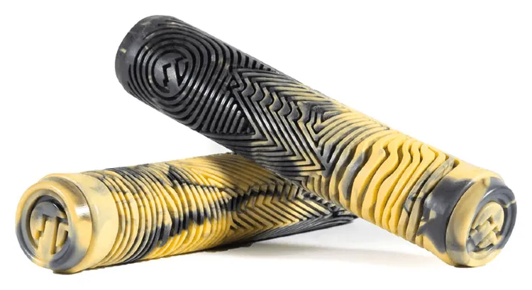 Гріпси для самокату North Industry Pro 160mm - Black/Canary Yellow Swirl (FRD.047162)