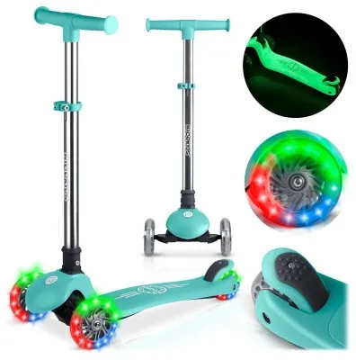 Детский самокат трехколесный Ricokids Glow бирюзовый