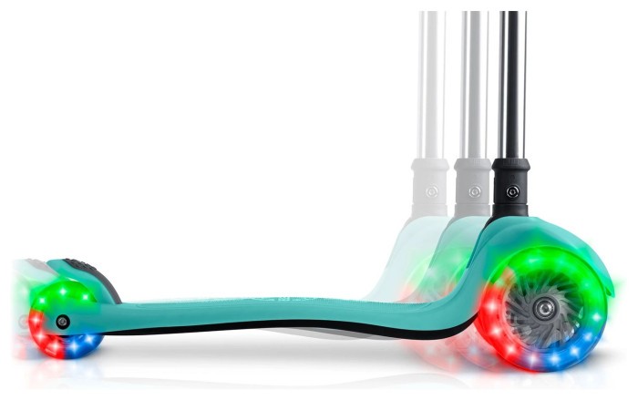 Детский самокат трехколесный Ricokids Glow бирюзовый