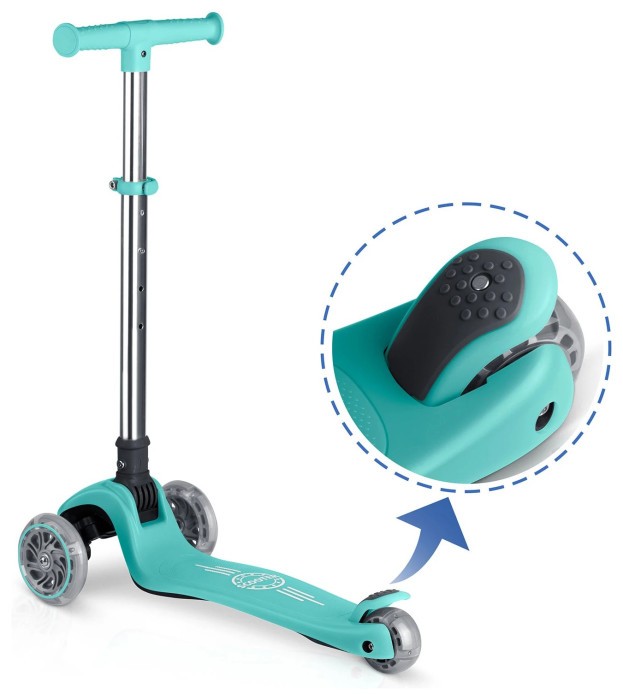 Детский самокат трехколесный Ricokids Glow бирюзовый