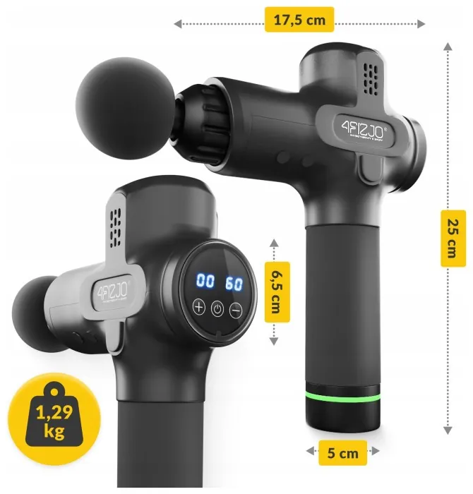 Ручний перкусійний масажер 4FIZJO Massage Gun PRO+ 250 Вт масажний пістолет (P-5907739311139)